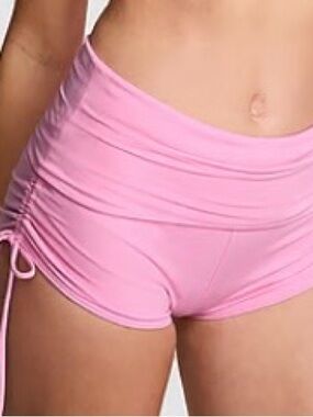 Victoria's Secret Pink High waisted fold over  Ruched Side Swim Shortie bottom